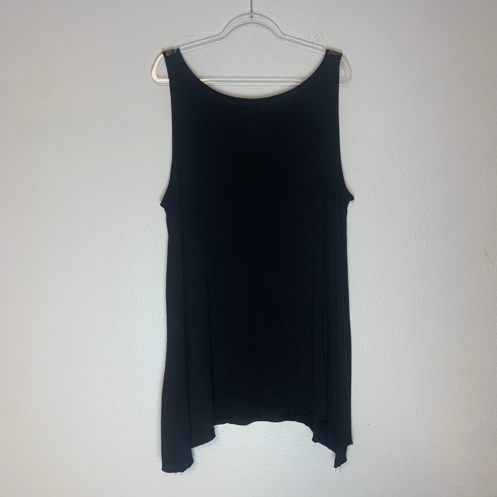 Skinny Minnie Tunic Top Women 2X Sleeveless Baroque Boho Stretch Shark Bite Hem - Picture 4 of 8